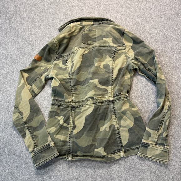 Women's Hollister Camouflage Military Cargo Tie Front Jacket Size Small - Picture 7 of 9